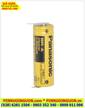 Panasonic BR-A (chân thép 2 chấu hàn); Pin nuôi nguồn Panasonic BR-A lithium 3v 1800mAh _Xuất xứ Nhật